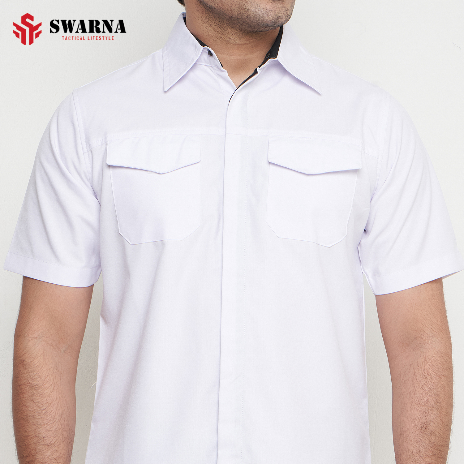 VANQUISH SHIRT SHORT WHITE BLACK M